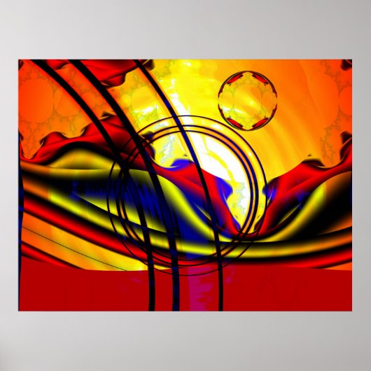 Fractaal landschap poster (Voorkant)