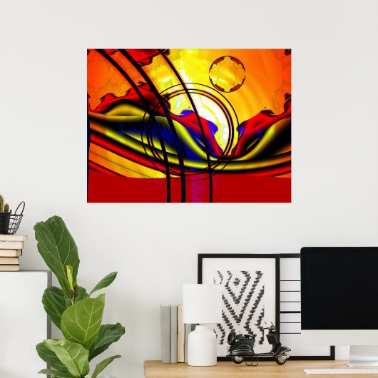 Fractaal landschap poster (Thuiskantoor)