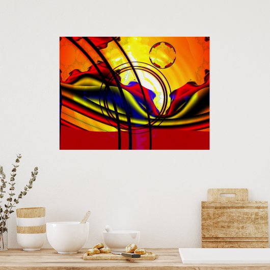 Fractaal landschap poster (Keuken)