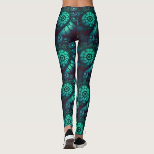 Fractaal malachiet3 leggings (Achterkant)