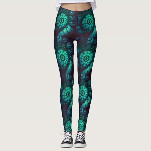 Fractaal malachiet3 leggings (Voorkant)