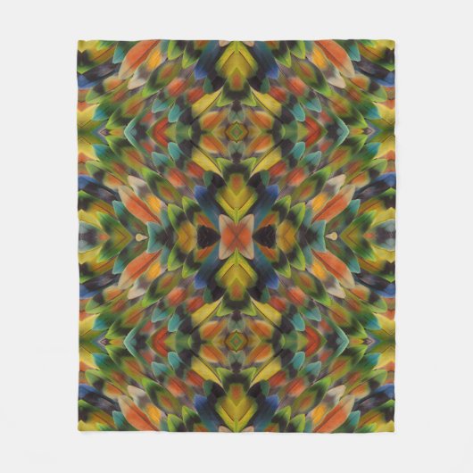 Fractaal ontwerp van liefdesvogelveren fleece deken (Voorkant)