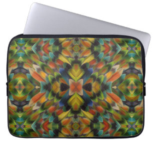 Fractaal ontwerp van liefdesvogelveren laptop sleeve