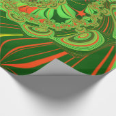 ~ Fractaal patroon groen rood geel ~ Cadeaupapier (Hoek)