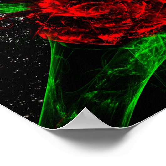 Fractaal Roos (10x8) Poster (Hoek)