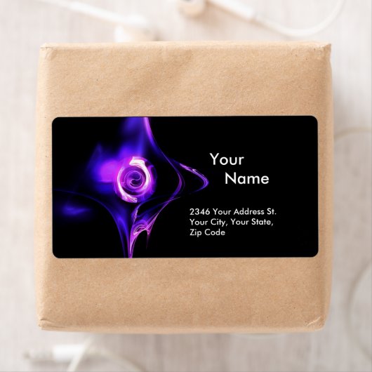 FRACTAAL ROOS 1 Blauw Roze Paars zwart Etiket (Insitu)