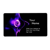 FRACTAAL ROOS 1 Blauw Roze Paars zwart Etiket (Voorkant)