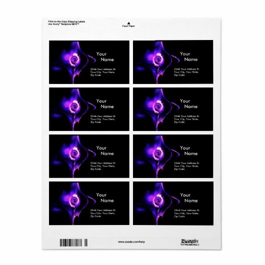 FRACTAAL ROOS 1 Blauw Roze Paars zwart Etiket (Full Sheet)