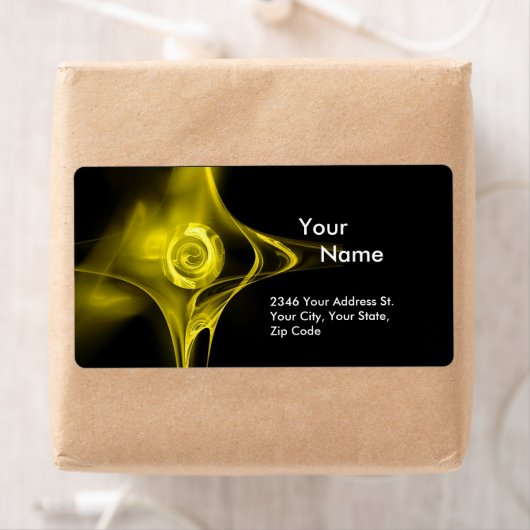 FRACTAAL ROOS 1 Geel zwart Etiket (Insitu)