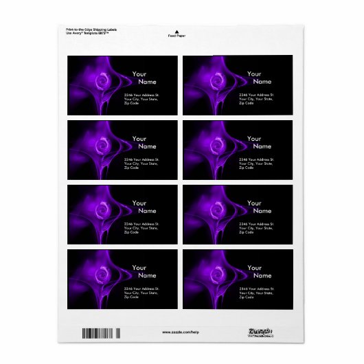FRACTAAL ROOS 1 Paars Violet Black Etiket (Full Sheet)