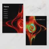 FRACTAAL ROOS 2, helderrood groen zwart Visitekaartje (Voorkant / Achterkant)