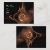 FRACTAAL ROOS, ABSTRACTE ZWIRLS bruin zwart Visitekaartje (Voorkant / Achterkant)