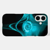 FRACTAAL ROOS, Blauw Turquase Black Case-Mate iPhone Case (Achterkant (horizontaal))