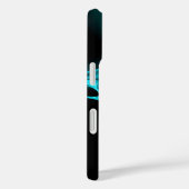 FRACTAAL ROOS, Blauw Turquase Black Case-Mate iPhone Case (Achterkant / Rechts)