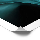 FRACTAAL ROOS, blauwe troebel Poster (Hoek)