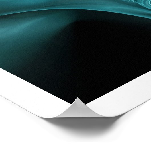 FRACTAAL ROOS, blauwe troebel Poster (Hoek)