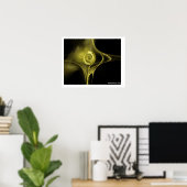 FRACTAAL ROOS, geel Poster (Thuiskantoor)