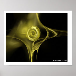 FRACTAAL ROOS, geel Poster