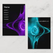 FRACTAAL ROOS, helder paars blauw zwart Visitekaartje (Voorkant / Achterkant)