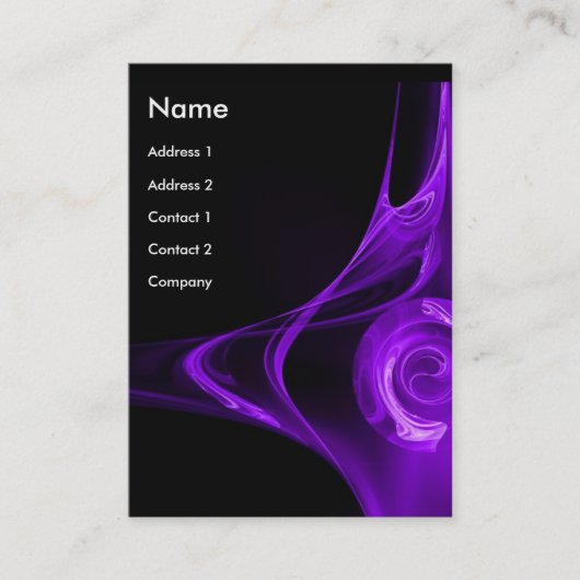 FRACTAAL ROOS, helder paars blauw zwart Visitekaartje (Voorkant)