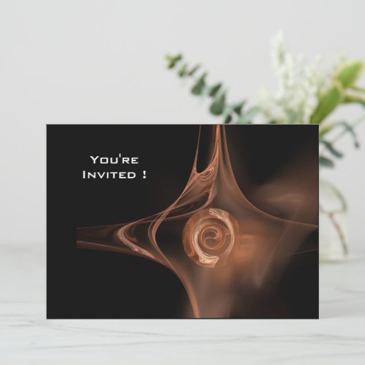 FRACTAAL ROOS, lichtbruin zwart Kaart (Staand voorkant)