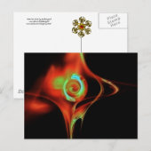 FRACTAAL ROOS, rood groen blauw Briefkaart (Voorkant / Achterkant)