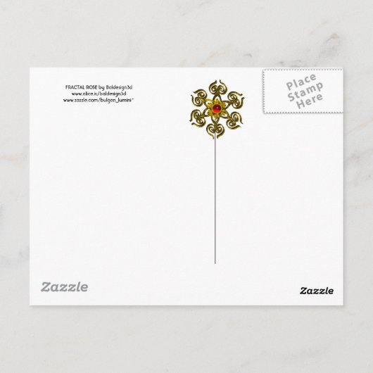 FRACTAAL ROOS, rood groen blauw Briefkaart (Achterkant)