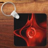 FRACTAAL ROOS, rood Sleutelhanger (Voorkant)
