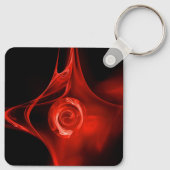 FRACTAAL ROOS, rood Sleutelhanger (Achterkant)