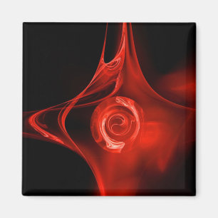 FRACTAAL ROOS, rood, zwart Magneet