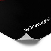 FRACTAAL ROOS, rood, zwart Poster (Hoek)