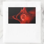FRACTAAL ROOS, rood, zwart Rechthoekige Sticker (Tas)