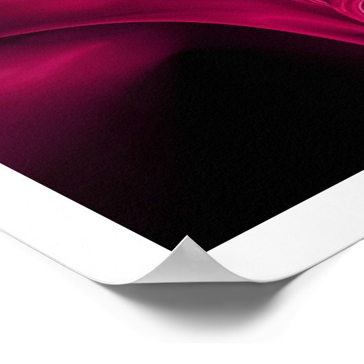 FRACTAAL ROOS, roze fuchsia Poster (Hoek)