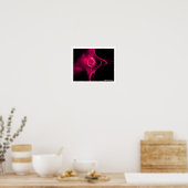 FRACTAAL ROOS, roze fuchsia Poster (Keuken)
