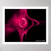 FRACTAAL ROOS, roze fuchsia Poster (Voorkant)
