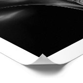 FRACTAAL ROOS, zwart-wit Poster (Hoek)