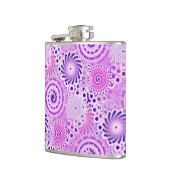 Fractaal spiraalpatroon, violet, orchidee heupfles (Links)