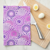Fractaal spiraalpatroon, violet, orchidee theedoek (Quarter Fold)