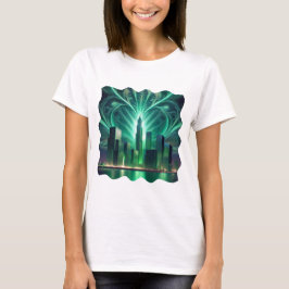 Fractaal vuurwerk boven de stad t-shirt