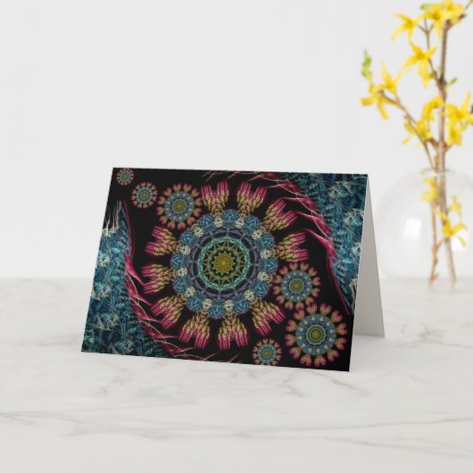 Fractaal wandtapijt Kaart (Gele Bloem)