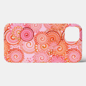 Fractaal wervelpatroon, koraal en roze Case-Mate iPhone case (Achterkant (horizontaal))
