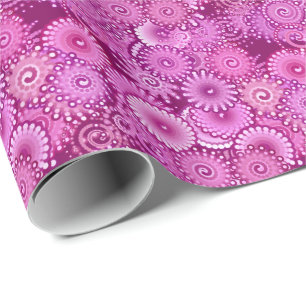 Fractaal wervelpatroon, paars, roze, pruim, lila cadeaupapier