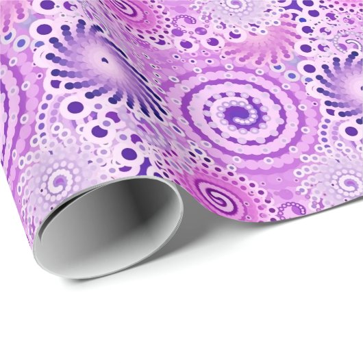 Fractaal wervelpatroon, violet, orchidee cadeaupapier (Rol Hoek)