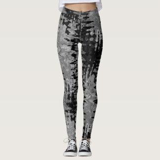 fractaal zwart-wit patroon leggings
