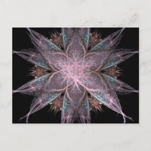 Fractaalbloem Briefkaart (Voorkant)