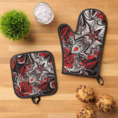 Fractaalpatroon Ovenwant & Pannenlap Set (Top down)