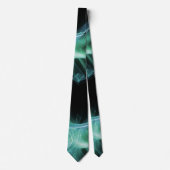 FRACTAALWAVEN EN ZWEMMELEN IN BLAUWGROEN BLAUWE GR STROPDAS (Voorkant)