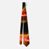FRACTAALWAVEN EN ZWEMMELEN IN GEEL ORANJE ZWART STROPDAS (Achterkant)
