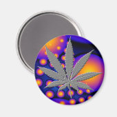 Fractal2s met reliëfpotblad magneet (Voorkant / Achterkant)