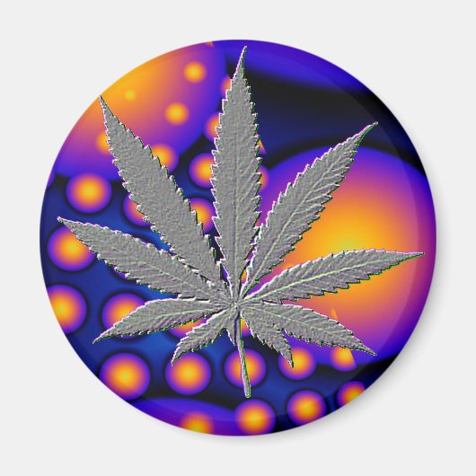 Fractal2s met reliëfpotblad magneet (Voorkant)